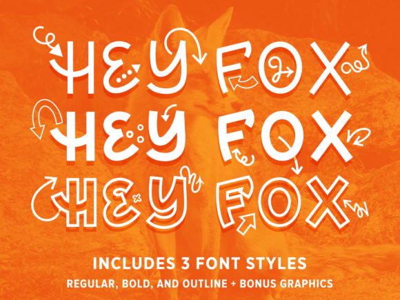 Hey Fox Trio: Fun Font for Creative Makers